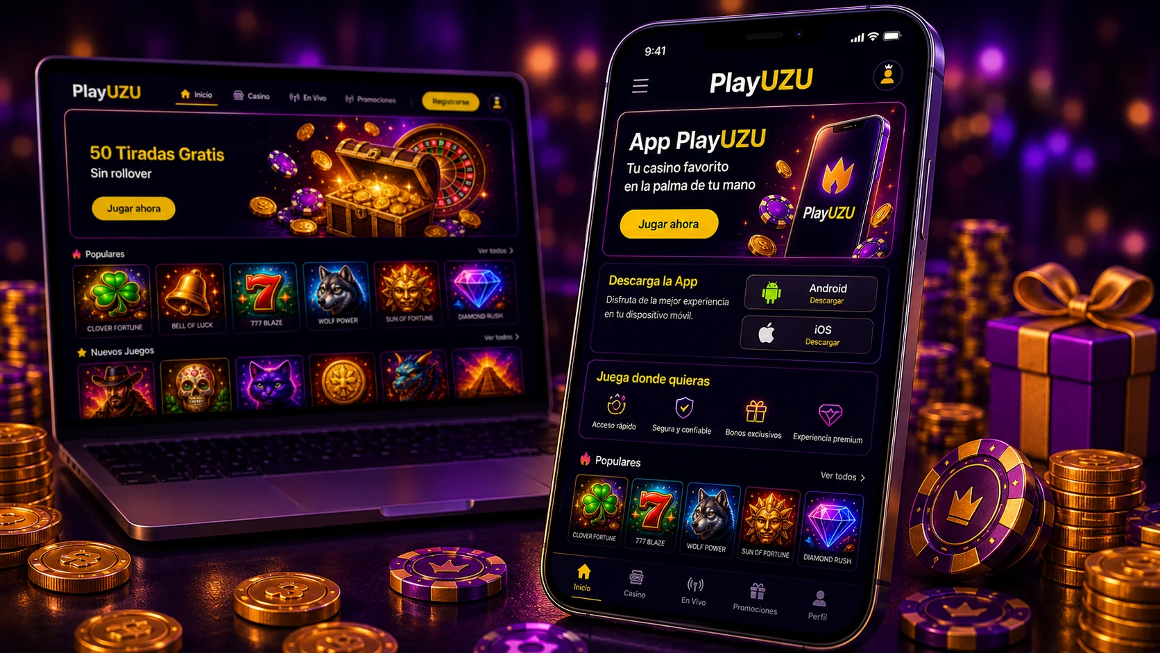 App PlayUZU Mexico para jugar casino online desde el movil
