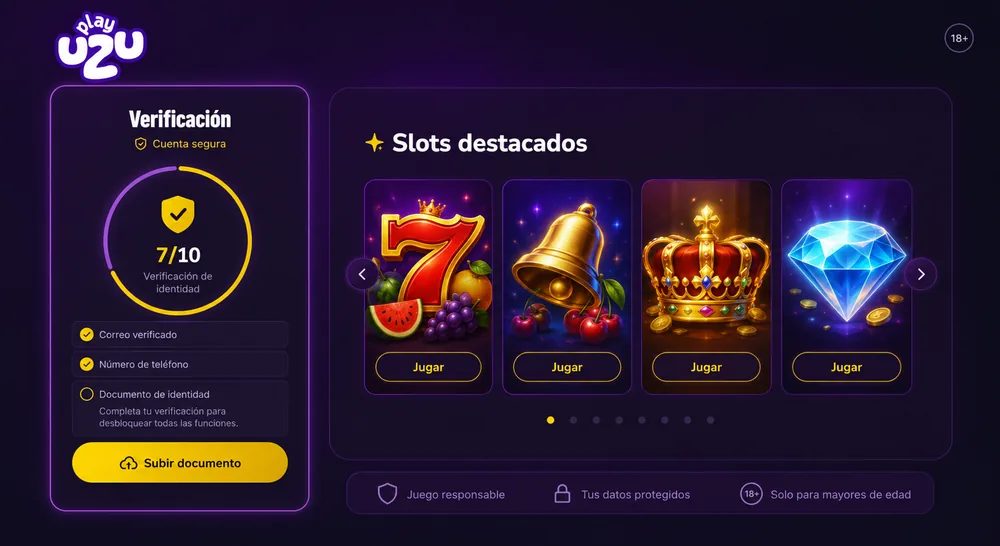 Slots destacados y verificación de cuenta segura en PlayUZU México